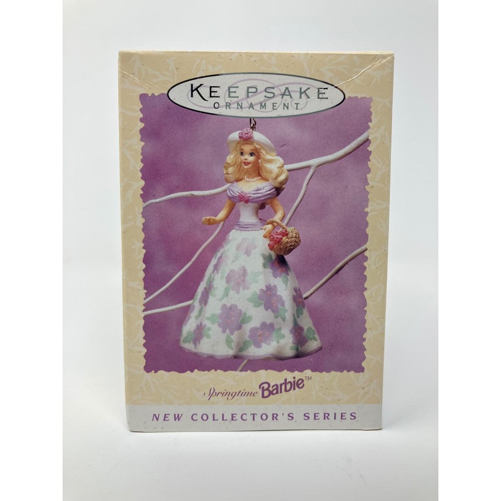 Hallmark‎ Springtime Barbie Ornament 1995 Easter Collection Purple White